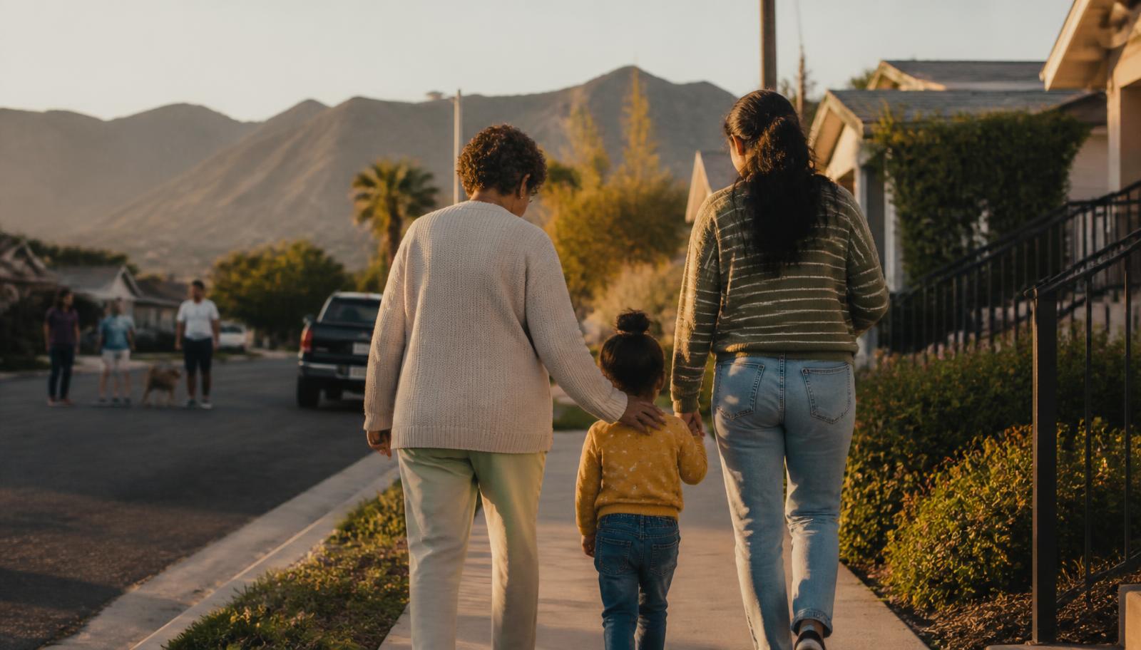 Community members gathered outdoors in Santa Clarita Valley