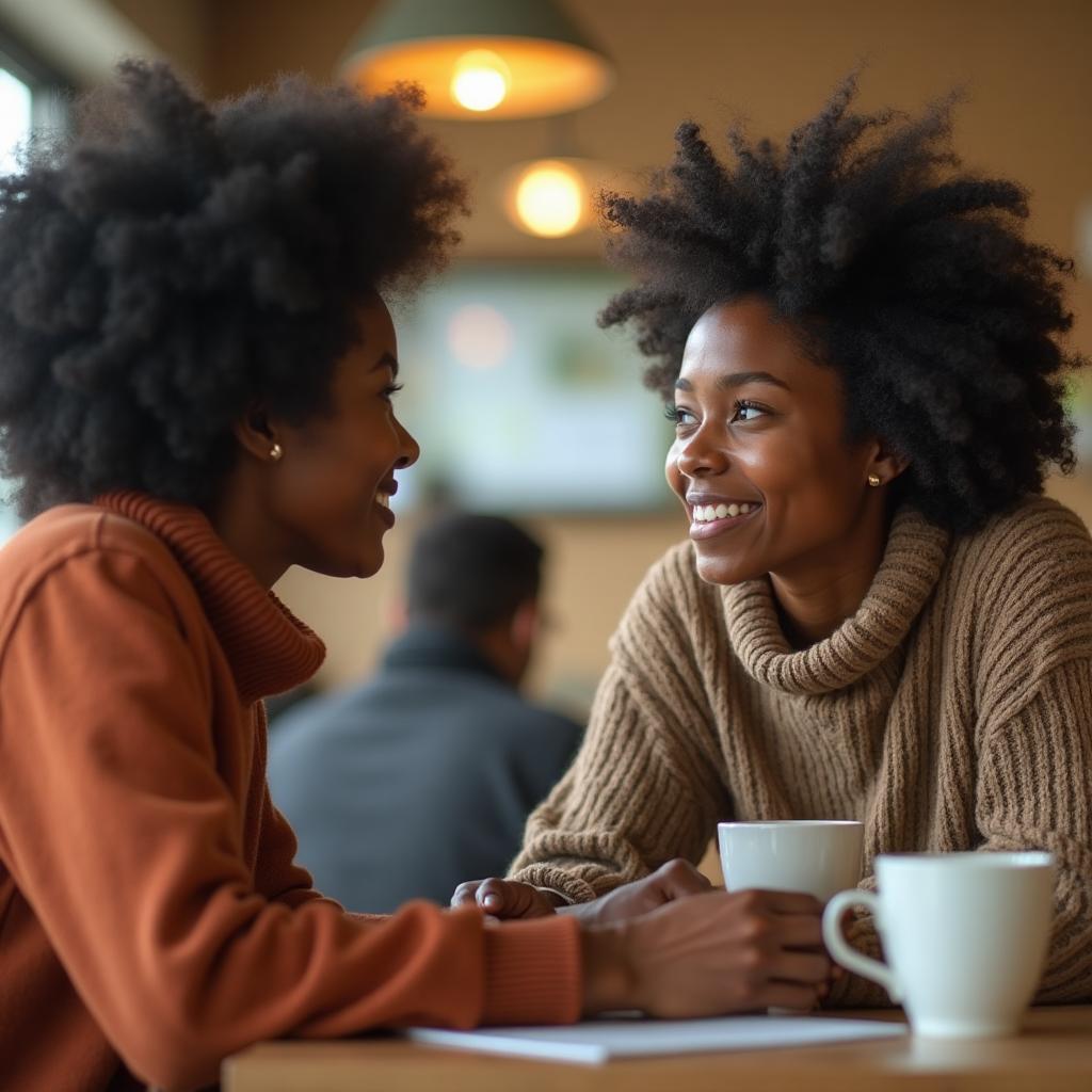 Two people in an honest conversation during a CAREGD check-in experience